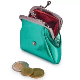 VerMari GM MET-1 türkiz női bőr pénztárca 7 x 7 x 2 cm