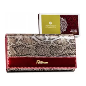   Peterson PTN BS-411 SNAKE-2 piros marhabőr női pénztárca 17.5x9.5x3 cm