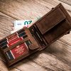 Peterson PTN 304E H barna férfi bőr pénztárca 12 x 9.5 x 2.5 cm
