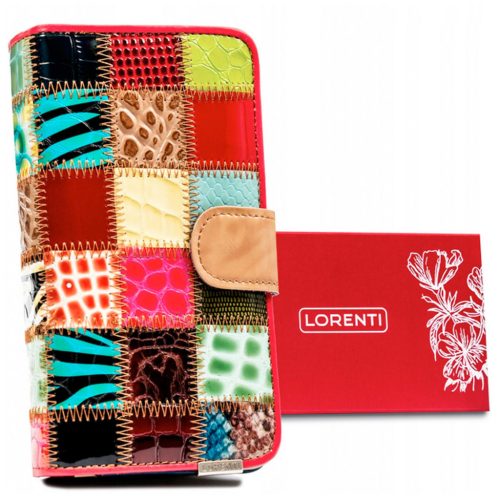 Lorenti 86302-SQUARE színes női bőr pénztárca 10 x 18 x 4 cm