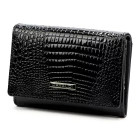   Cavaldi H30-1-RS9 fekete bőr női bőr pénztárca 12,5 x 9,5 cm