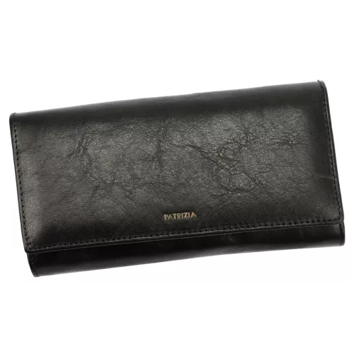 PATRIZIA IT-122 RFID fekete női bőr pénztárca 19.5 x 10 x 4 cm