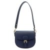 Luka 19-59 navy női bőr válltáska, oldaltáska 21 x 17.5 x 9 cm