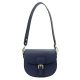 Luka 19-59 navy női bőr válltáska, oldaltáska 21 x 17.5 x 9 cm