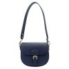 Luka 19-59 navy női bőr válltáska, oldaltáska 21 x 17.5 x 9 cm