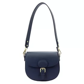   Luka 19-59 navy női bőr válltáska, oldaltáska 21 x 17.5 x 9 cm