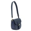 Luka 19-59 navy női bőr válltáska, oldaltáska 21 x 17.5 x 9 cm