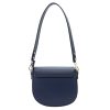 Luka 19-59 navy női bőr válltáska, oldaltáska 21 x 17.5 x 9 cm