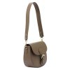 Luka 19-59 taupe női bőr válltáska, oldaltáska 21 x 17.5 x 9 cm