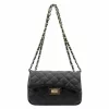 Luka 20-042 fekete női bőr válltáska 21.5 x 14 x 8.5 cm