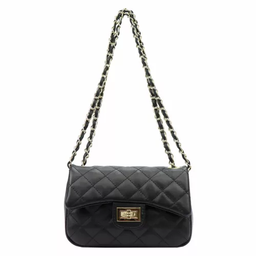 Luka 20-042 fekete női bőr válltáska 21.5 x 14 x 8.5 cm