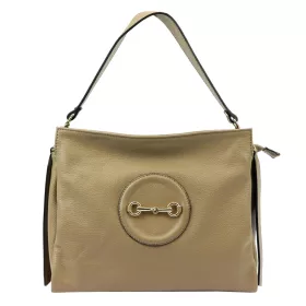   Luka 20-043 taupe női bőr válltáska, oldaltáska 31 x 25 x 12 cm
