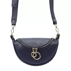   Luka 20-033 navy női bőr válltáska, oldaltáska, crossbody 25 x 16 x 10 cm