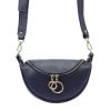 Luka 20-033 navy női bőr válltáska, oldaltáska, crossbody 25 x 16 x 10 cm