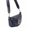 Luka 20-033 navy női bőr válltáska, oldaltáska, crossbody 25 x 16 x 10 cm