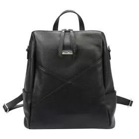   MiaMore 01-047 olasz fekete női bőr hátizsák 32 x 34 x 16 cm