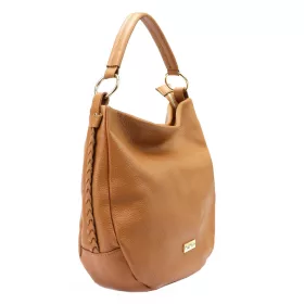 MiaMore 01-049 konyak női bőr válltáska, oldaltáska 38 x 31 x 15 cm