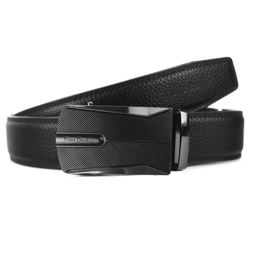 Pierre Cardin 554 HY08 fekete automata táblás férfi valódi bőr öv 125 x 3.5 cm