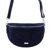 MiaMore 01-029 Z navy kék női bőr válltáska, oldaltáska, crossbody 28 x 20 x 7 cm