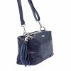 MiaMore 01-004 navy női bőr válltáska, oldaltáska 26 x 14 x 11 cm