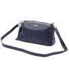 MiaMore 01-004 navy női bőr válltáska, oldaltáska 26 x 14 x 11 cm