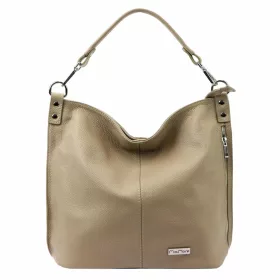 MiaMore 01-053 bézs női bőr válltáska 40 x 35 x 16 cm