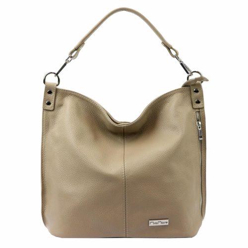 MiaMore 01-053 bézs női bőr válltáska 40 x 35 x 16 cm