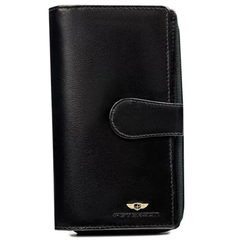 Peterson PTN 2519-BO fekete női marhabőr pénztárca 9.5 x 19 x 2 cm