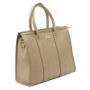 MiaMore 01-056 bézs női bőr kézitáska, válltáska 34 x 27.5 x 14 cm