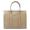 MiaMore 01-056 bézs női bőr kézitáska, válltáska 34 x 27.5 x 14 cm