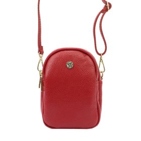   Gregorio 1705 piros női bőr válltáska, mobiltartó 13 x 18.5 x 7 cm
