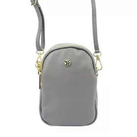   Gregorio 1705 szürke női bőr válltáska, mobiltartó 13 x 18.5 x 7 cm