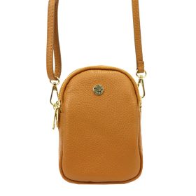   Gregorio 1705 konyak női bőr válltáska, mobiltartó 13 x 18.5 x 7 cm