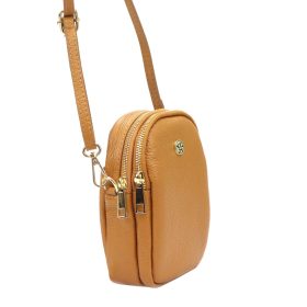   Gregorio 1705 konyak női bőr válltáska, mobiltartó 13 x 18.5 x 7 cm
