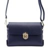Luka 20-052 navy női bőr válltáska, oldaltáska 23.5 x 15.5 x 9 cm