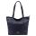 MiaMore 01-058 navy kék női bőr válltáska, shopper 40 x 30 x 12 cm