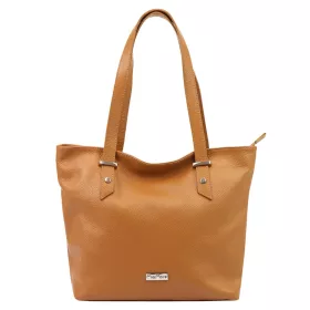   MiaMore 01-058 cognac barna női bőr válltáska, shopper 40 x 30 x 12 cm