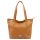 MiaMore 01-058 cognac barna női bőr válltáska, shopper 40 x 30 x 12 cm