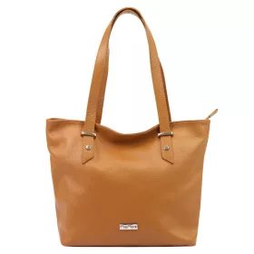   MiaMore 01-058 cognac barna női bőr válltáska, shopper 40 x 30 x 12 cm
