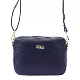   MiaMore 01-059 navy női bőr válltáska, oldaltáska 19 x 14 x 7 cm