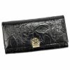Gregorio HL-100 fekete mintás női bőr pénztárca 19.5 x 9.5 x 4 cm