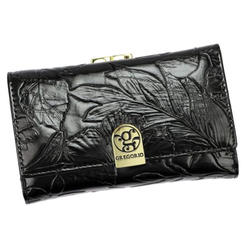 Gregorio HL-108 fekete női bőr pénztárca 14.5 x 9 x 3.8 cm 