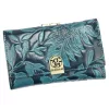 Gregorio HL-108 kék virágmintás női bőr pénztárca 14.5 x 9 x 3.8 cm