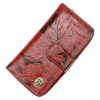 Gregorio HL-116 piros mintás női bőr pénztárca 9.5 x 17 x 3.8 cm