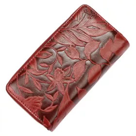   Gregorio HL-116 piros mintás női bőr pénztárca 9.5 x 17 x 3.8 cm