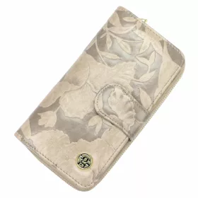   Gregorio HL-116 bézs mintás női bőr pénztárca 9.5 x 17 x 3.8 cm