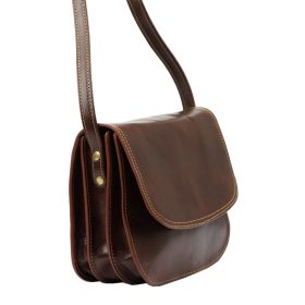 Florence 5513 barna női bőr válltáska 27 x 21 x 10 cm