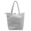 MiaMore 01-014 Z szürke női bőr válltáska 40 x 38 x 13 cm