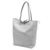 MiaMore 01-014 Z szürke női bőr válltáska 40 x 38 x 13 cm