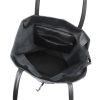 MiaMore 01-060 fekete női bőr válltáska, shopper 39 x 37 x 13 cm 